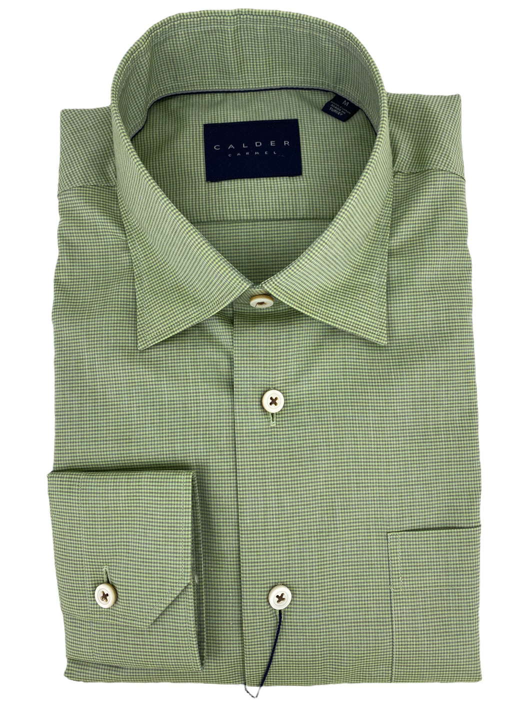 Calder Sport Shirt Gingham Twill Olive