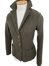 Load image into Gallery viewer, Base Sweater Blazer - Olive Birdseye Tweed
