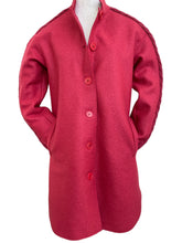 Load image into Gallery viewer, Rosso35 Boiled Wool Coat with Ribbed Knit Trim - Red
