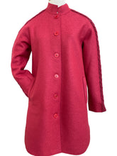 Load image into Gallery viewer, Rosso35 Boiled Wool Coat with Ribbed Knit Trim - Red
