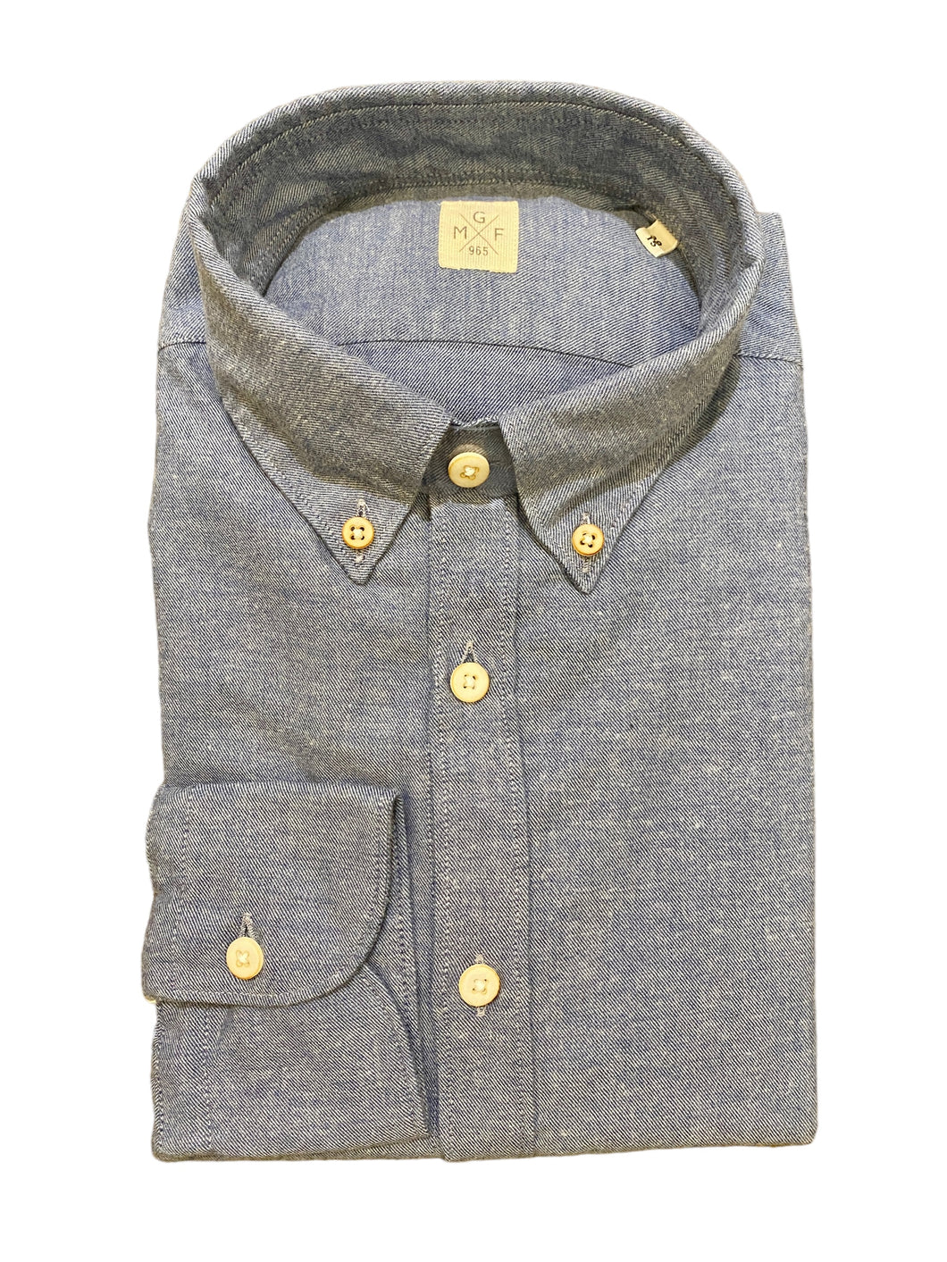 GMF 965 Flannel Solid Shirt Chambray Blue