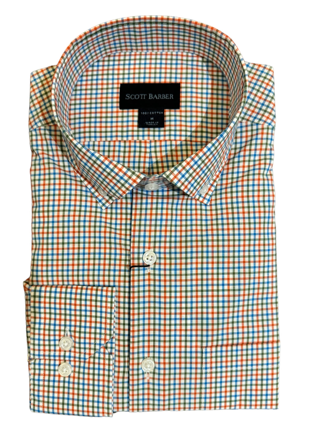 Scott Barber Cotton Poplin Shirt Multi Tattersall