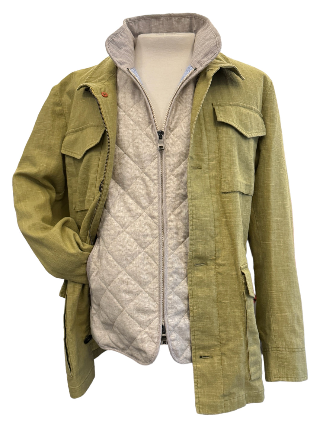 Waterville Garment Dyed Linen Field Jacket Lime