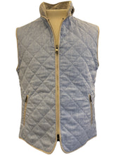 Load image into Gallery viewer, Waterville Fit Vest Linen Herringbone Light Blue
