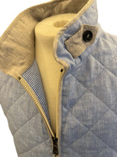 Load image into Gallery viewer, Waterville Fit Vest Linen Herringbone Light Blue
