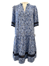 Load image into Gallery viewer, Purotatto Linen/Cotton Flared Dress Blue/Black
