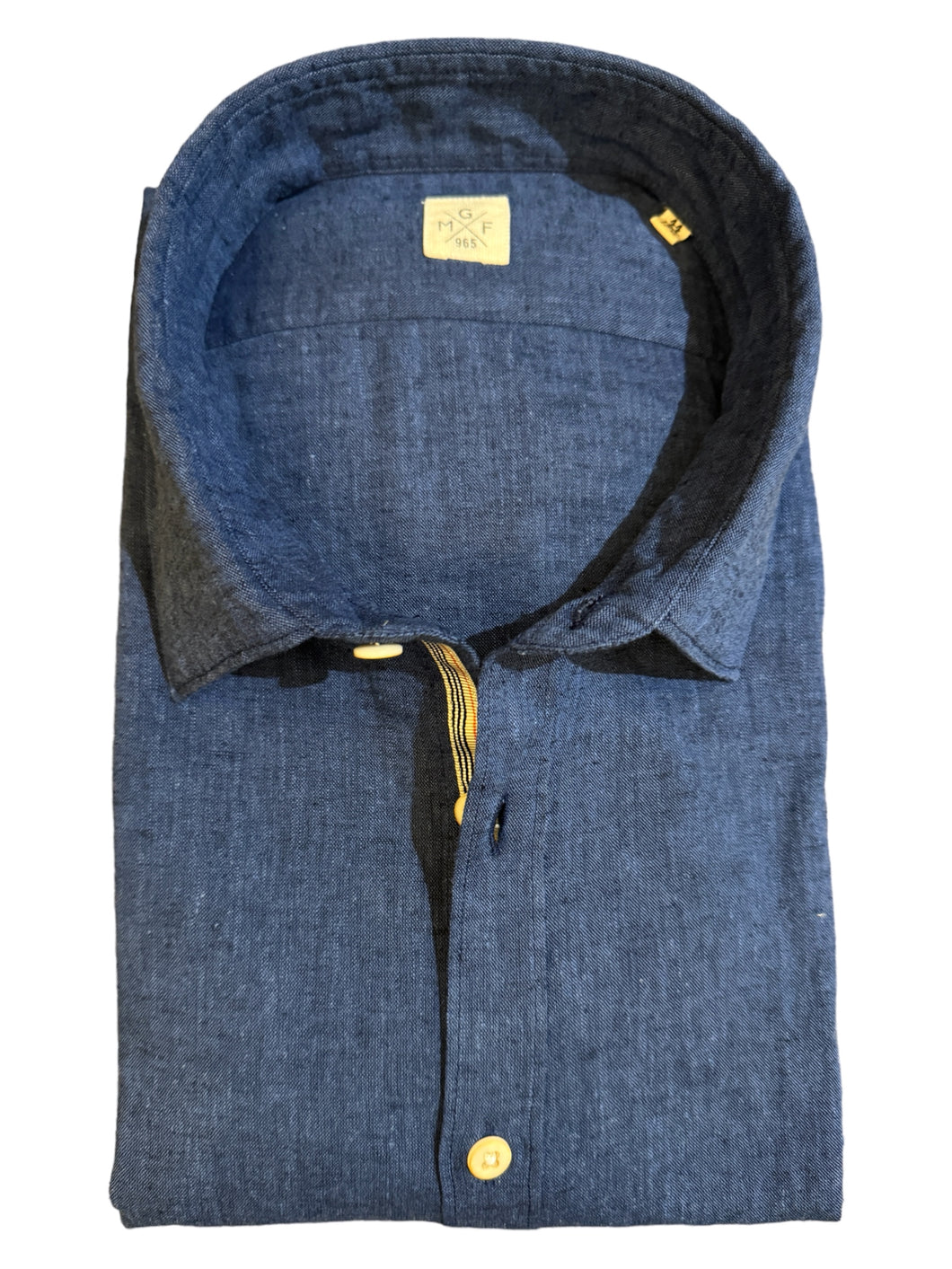 GMF 965 SS Linen.Cotton Shirt Indigo
