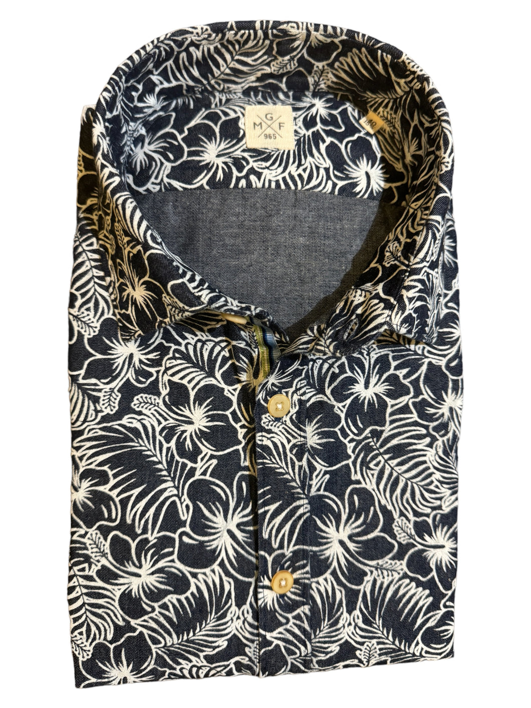 GMF 965 SS Cotton Shirt Navy Floral