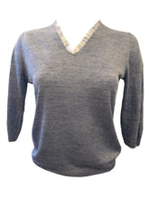 Load image into Gallery viewer, Gran Sasso Women&#39;s Linen V-Neck Sweater Soft Blue
