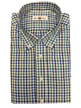 Load image into Gallery viewer, Alan Paine Fleetwood Cotton BD Shirt Blue/Green Check
