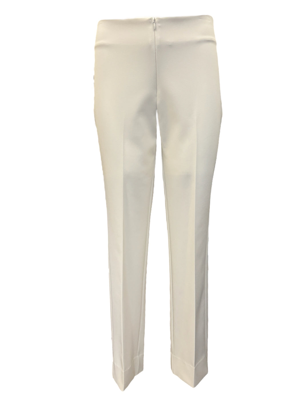 E&F Front Zip Ankle Pant - Ivory