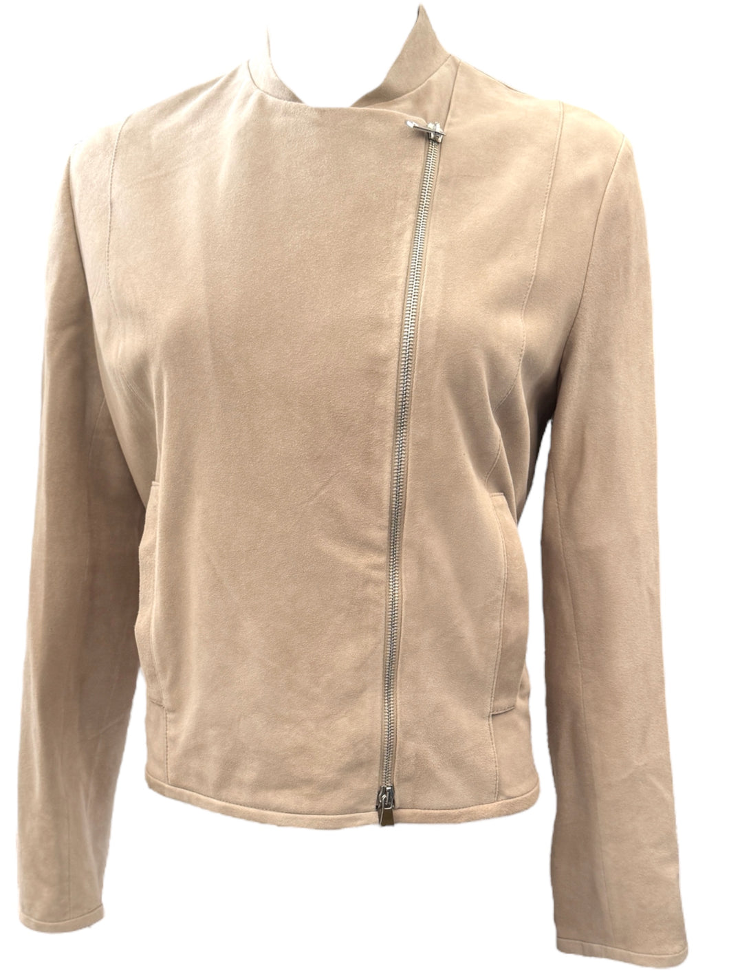 Antonelli Goffy Suede Moto Jacket Beige