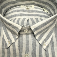 Load image into Gallery viewer, Hartford Linen Stripe Shirt Grey/White

