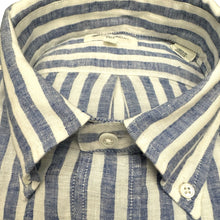 Load image into Gallery viewer, Hartford Linen Stripe Shirt Blue/White
