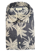 Load image into Gallery viewer, Hartford Cotton Shirt - Navy w/Palm Print
