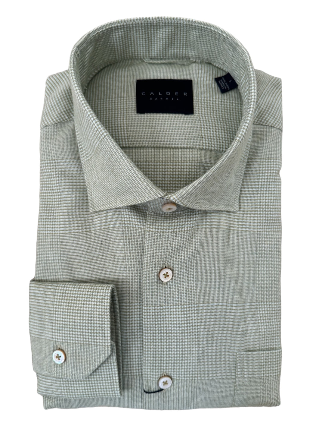 Calder Shirt Melange Soft Glen Plaid Sage