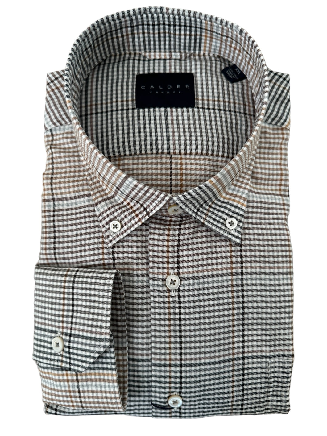 Calder Shirt Exploded Twill Gingham Sand