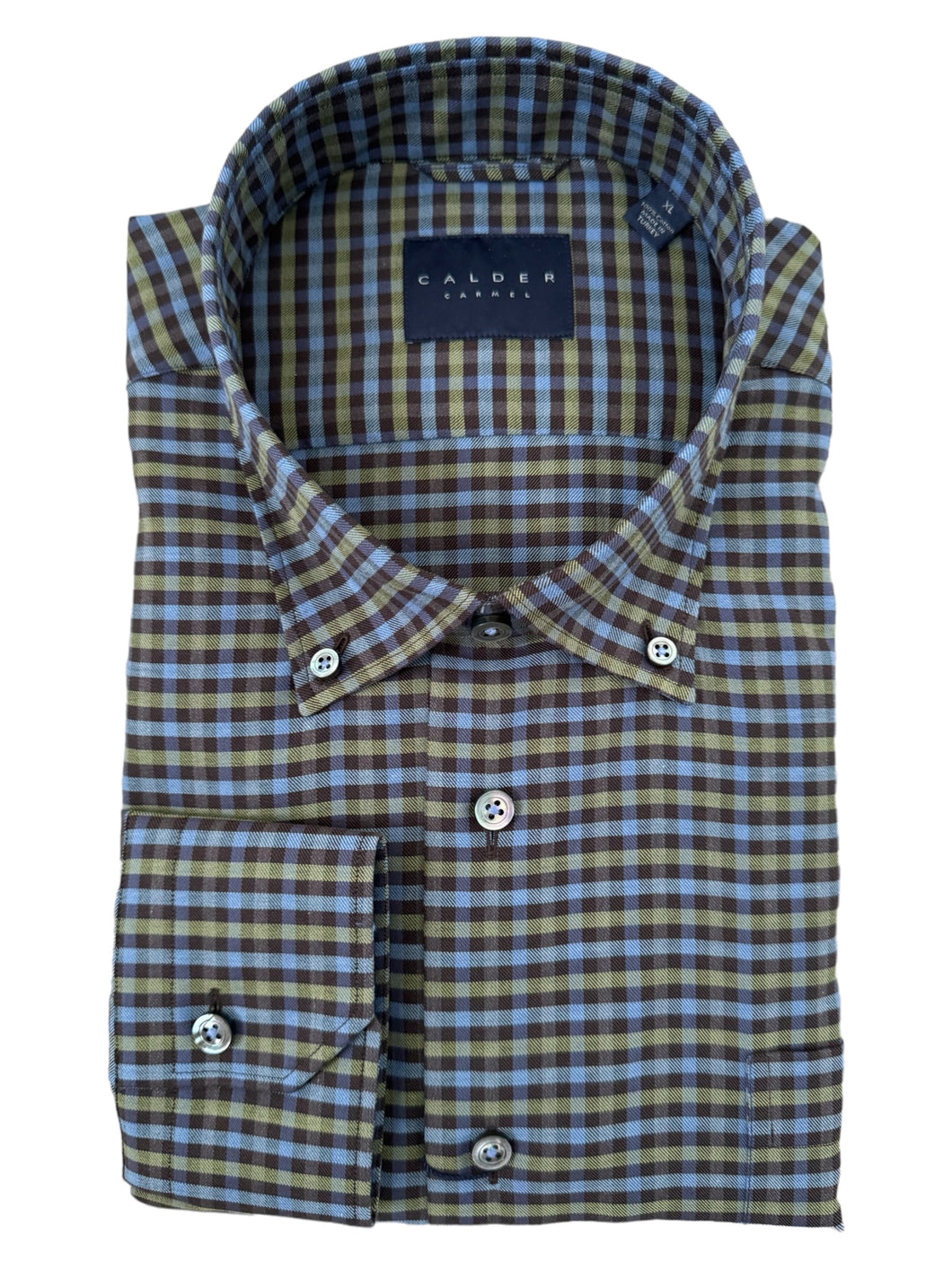 Calder Shirt Melange Twill Apple Gingham