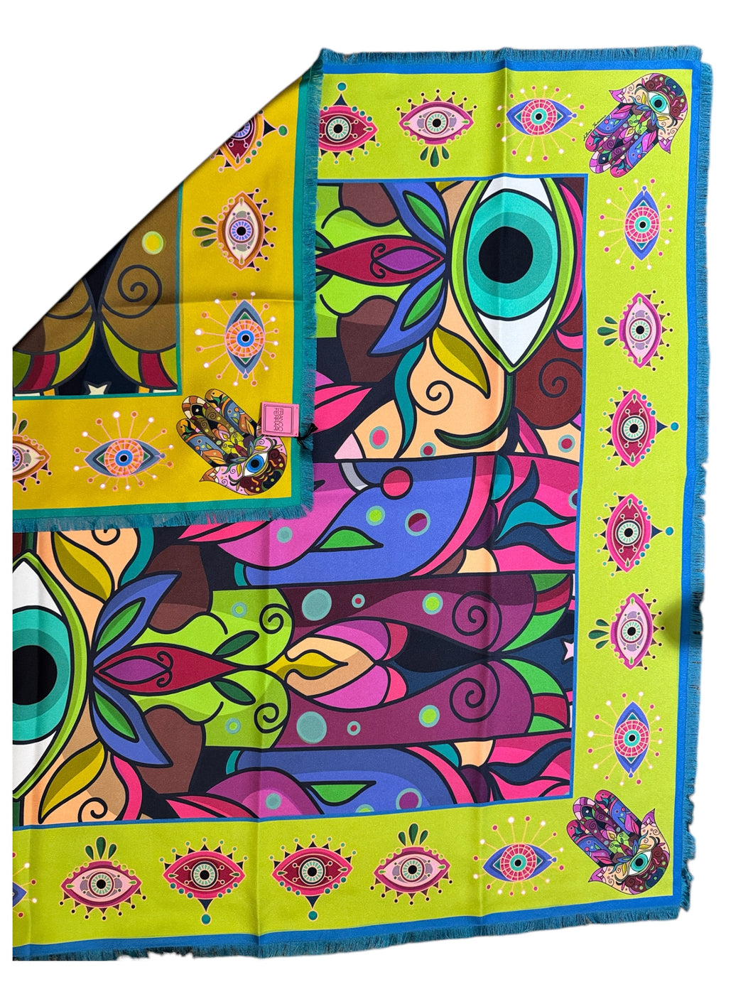 Franco Ferrari Medium Square Fancy Silk Scarf