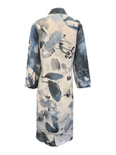 Load image into Gallery viewer, VLTS Linen Shirt Dress Blue Watercolor
