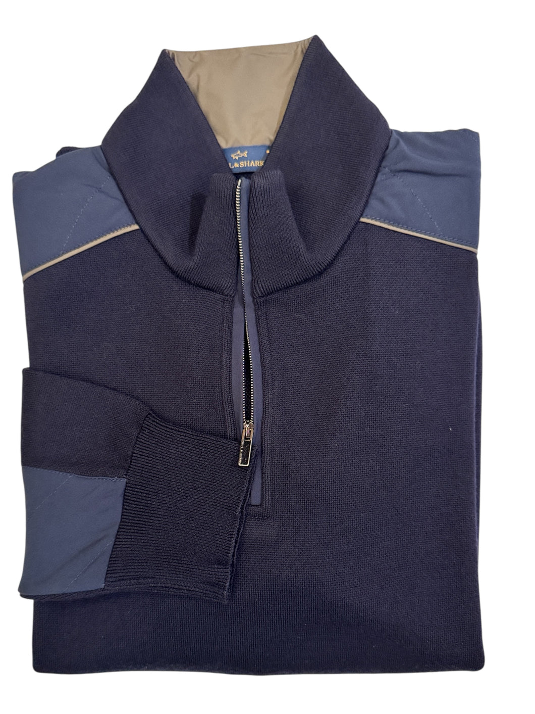 Paul & Shark Typhoon Wool knit 1/4 Zip Navy Sweater