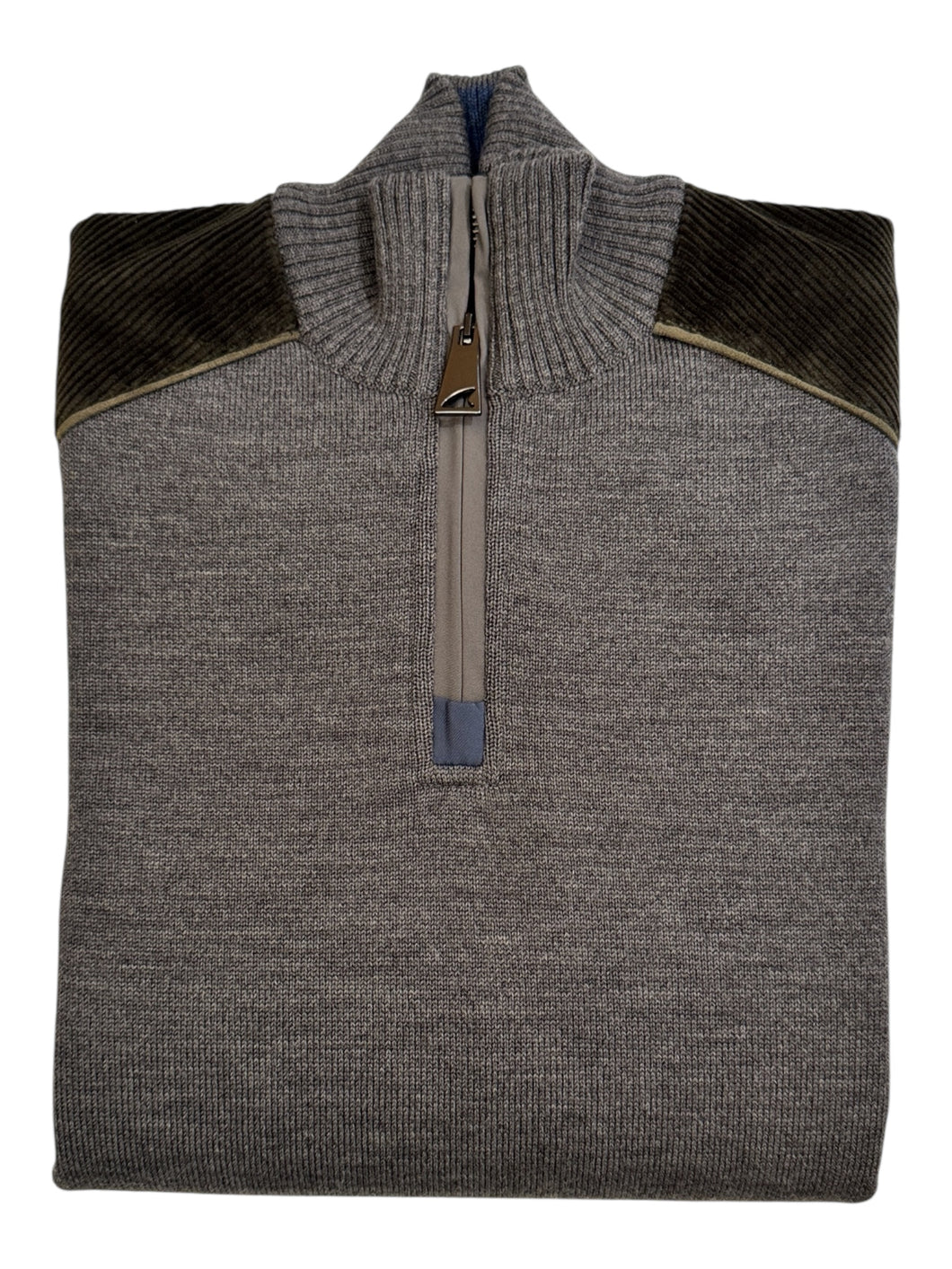 Paul & Shark Wool knit 1/4 Zip Grey Sweater