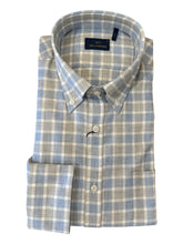 Load image into Gallery viewer, Paul &amp; Shark Cotton Flannel Blue/Beige Check Shirt
