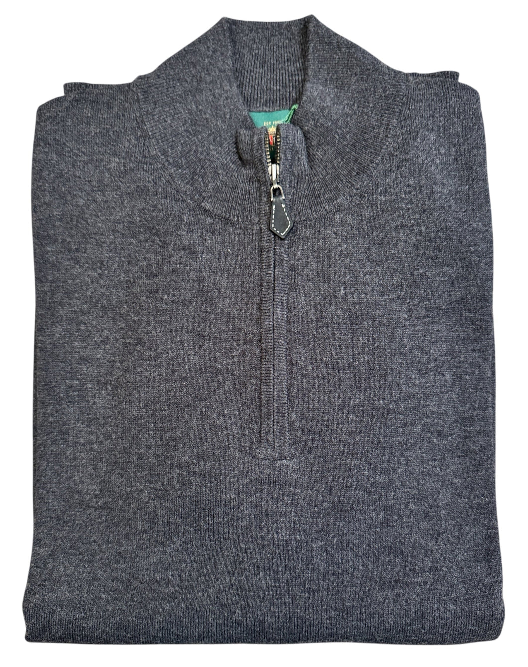 Alan Paine Ashfield 1/4 Zip Mock Sweater Charcoal