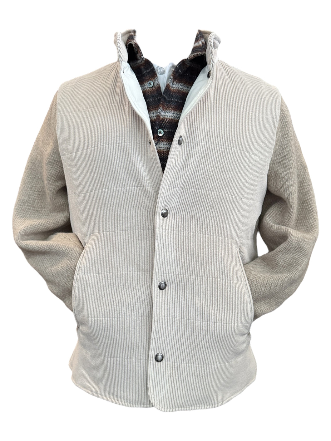 Manto Corduroy and Knit Jacket Oatmeal