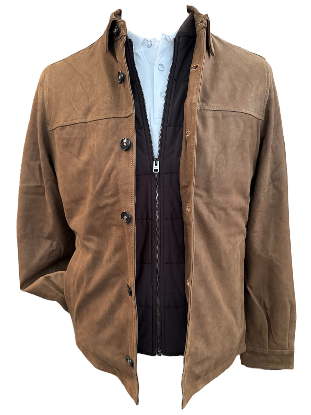 Manto Distressed Napa Leather Jacket w/Bib