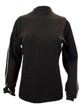 Load image into Gallery viewer, Vilagallo Knitwear High Neck Black w/White Tipping
