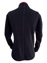 Load image into Gallery viewer, Vilagallo Knitwear High Neck Navy w/Pink Tipping
