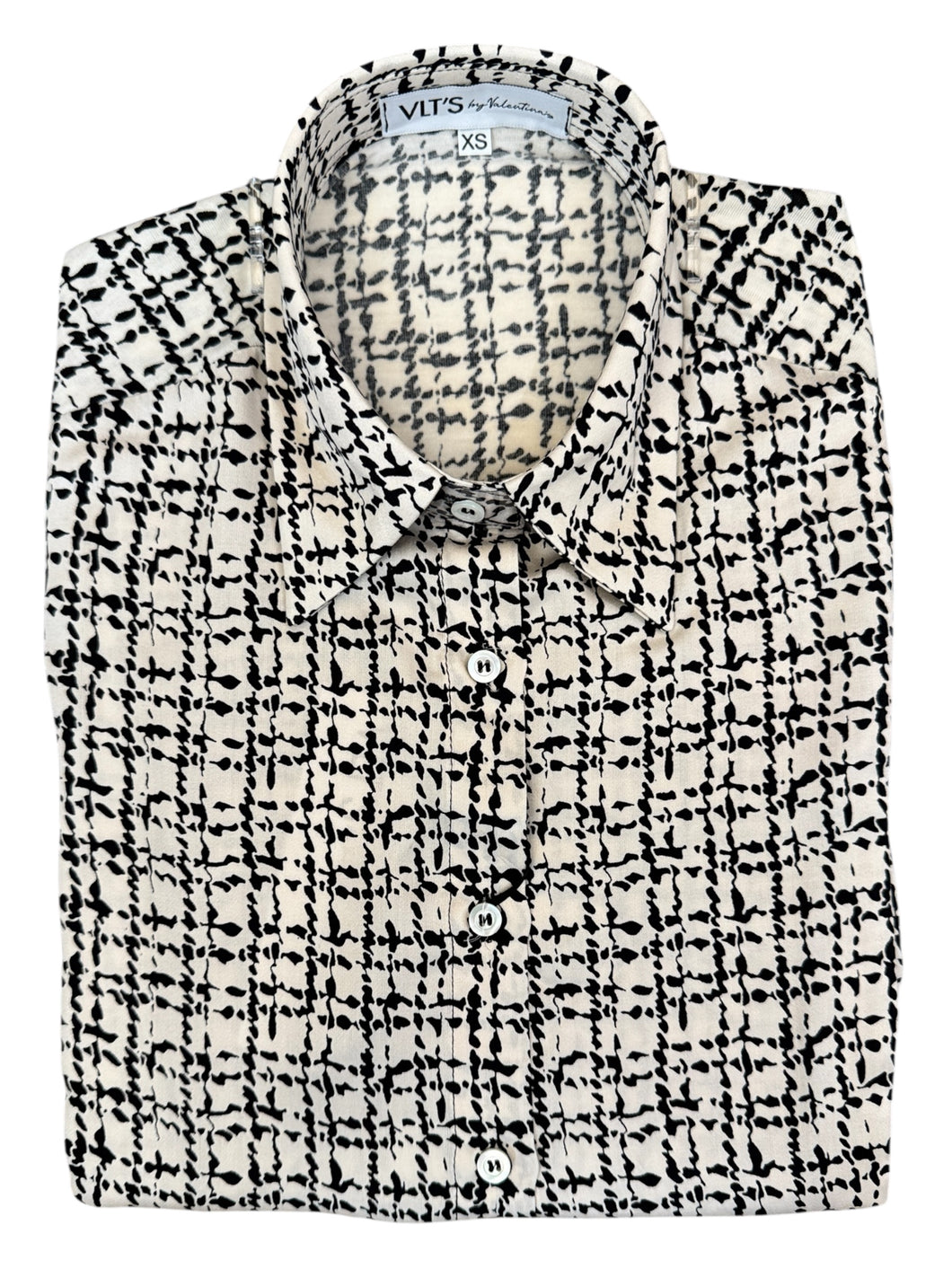 VLTS Viscose Blouse Thatch Print White