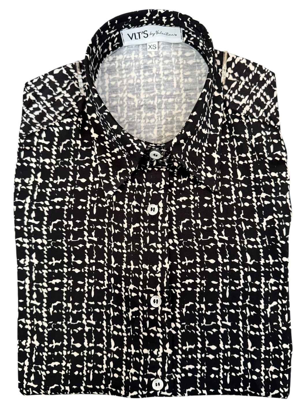 VLTS Viscose Blouse Thatch Print Black