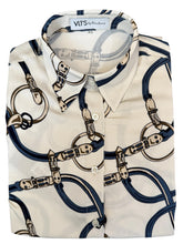 Load image into Gallery viewer, VLTS Viscose Blouse Equestrian Print Blue
