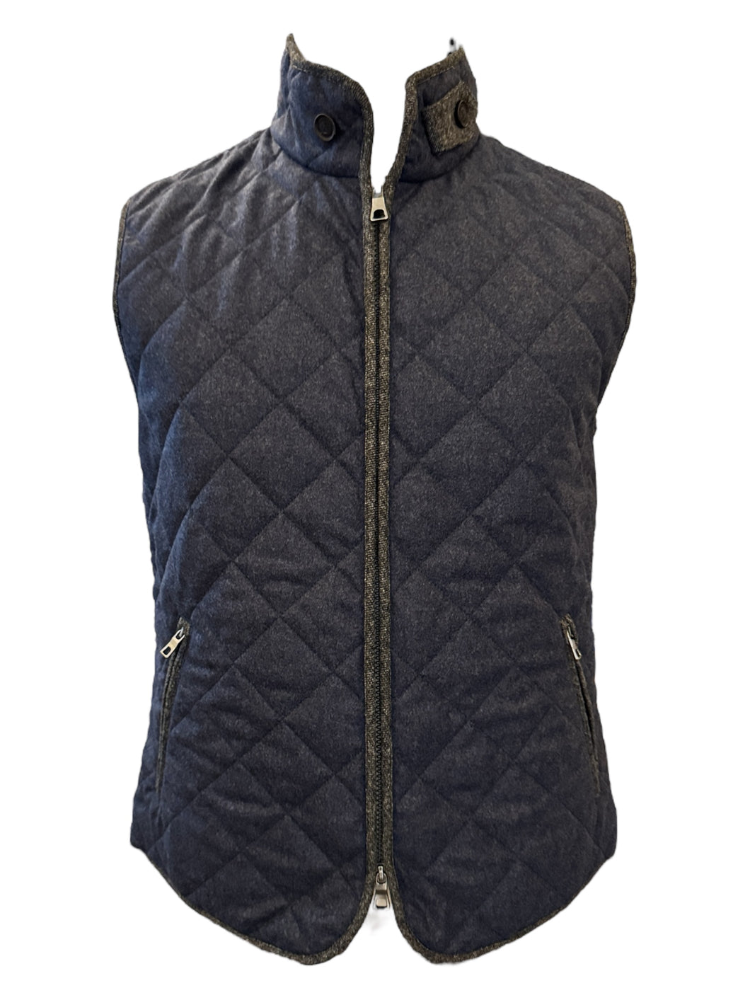 Waterville Theo Wool Flannel Vest Navy