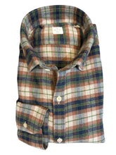 Load image into Gallery viewer, GMF 965 Cotton Flannel Plaid Shirt Rust w/Green
