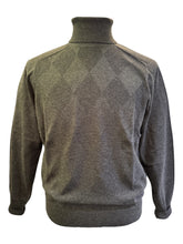 Load image into Gallery viewer, Alan Paine Textured Argyle Turtle Neck Charcoal
