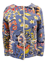 Load image into Gallery viewer, Aldo Martins Knit Tailored Jacket Blue Floral

