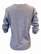 Load image into Gallery viewer, E&amp;F Rib Crewneck LS Pullover Shirt Denim
