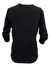 Load image into Gallery viewer, E&amp;F Rib Crewneck LS Pullover Shirt Black
