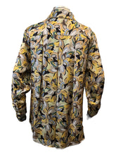 Load image into Gallery viewer, E&amp;F Back Pleated Viscose Shirt in Gold and Brown
