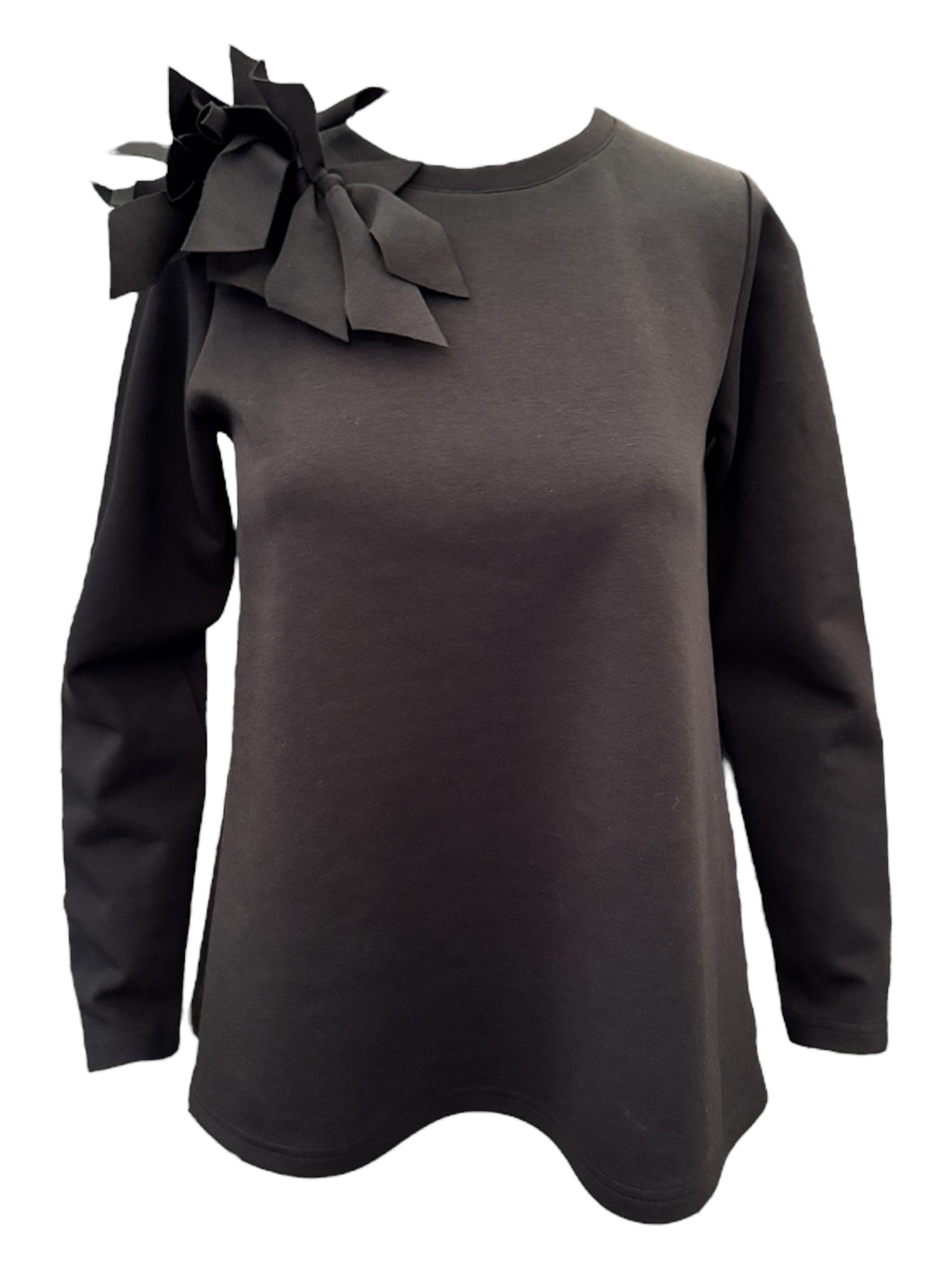 Psophia Neoprene Long Sleeve T - Black Dahlia