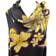 Load image into Gallery viewer, Psophia Sleeveless Silk Dress in Gold Floral
