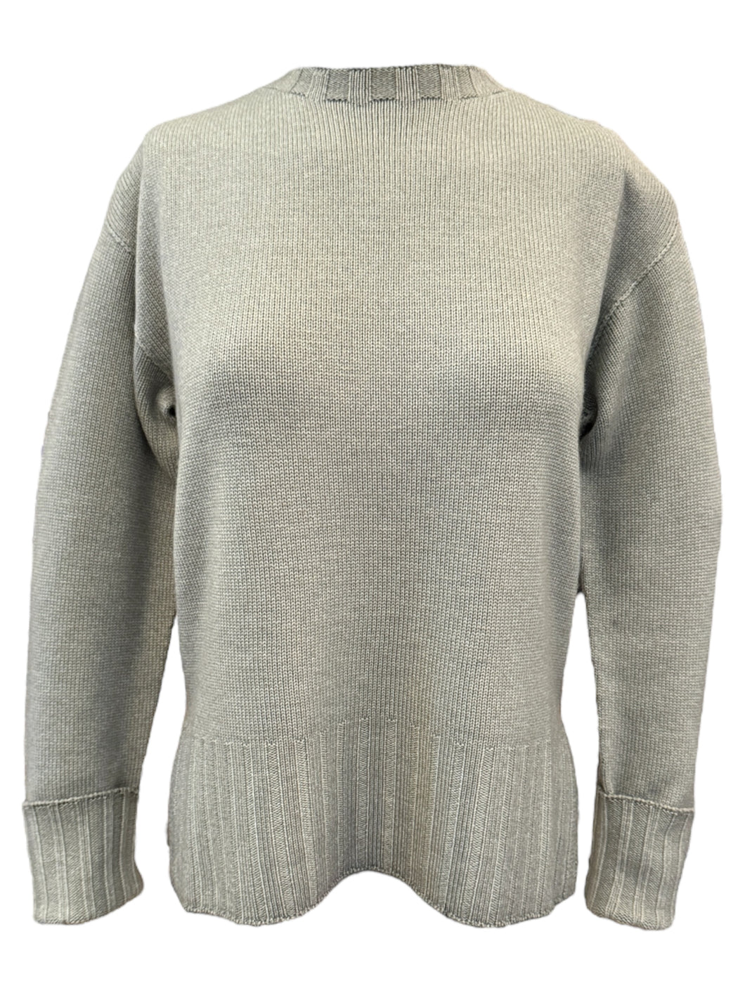 Arovescio Garment Dyed Merino Wool Crewneck Sweater Agata