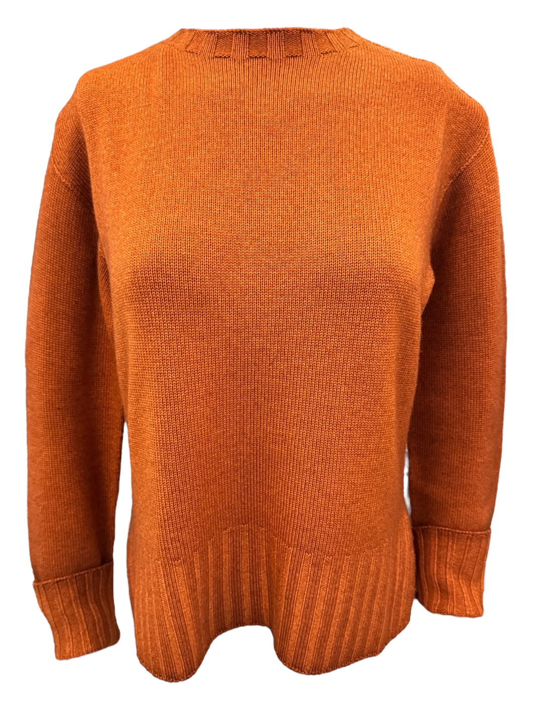 Arovescio Garment Dyed Merino Wool Crewneck Sweater Paprika