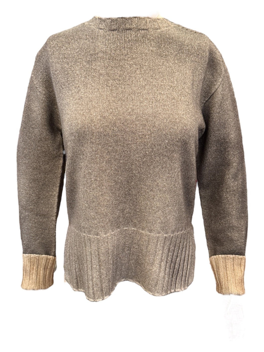 Arovescio Double Dyed Merino Wool Crewneck Sweater Cocoa