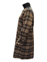 Load image into Gallery viewer, Adroit Brooke Wool Blend Plaid Coat w/Vegan Leather Trim
