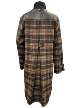 Load image into Gallery viewer, Adroit Brooke Wool Blend Plaid Coat w/Vegan Leather Trim
