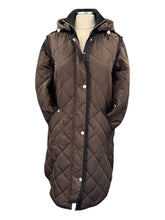 Load image into Gallery viewer, Adroit Libby Quilted Full Zip  Coat with Removable Hood Java
